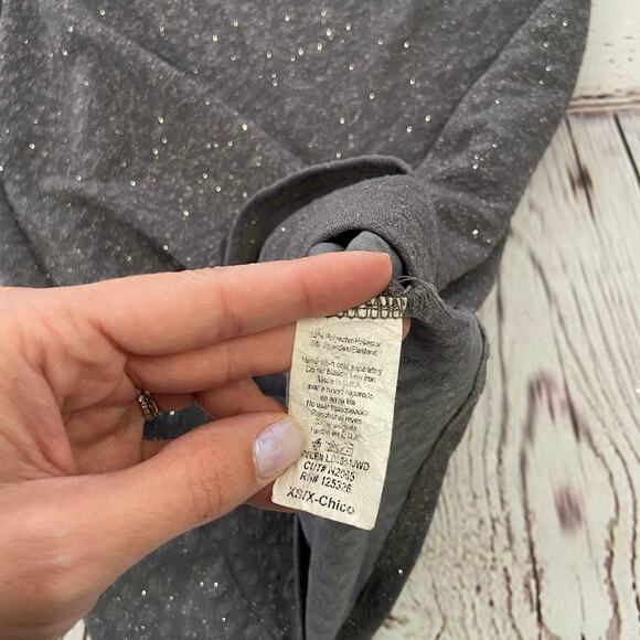 Windsor XS Grey Silver Glitter Sparkle Faux Wrap Vneck Mini Cocktail Dress - Picture 9 of 9